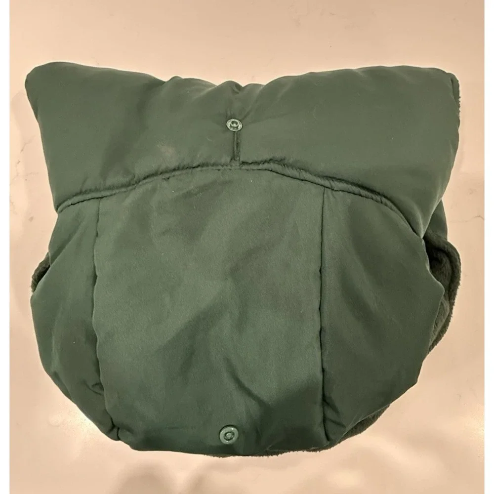 Dog Jacket Med/Large Green with Ears Puffy Hooded Coat Snap Back Hood 13